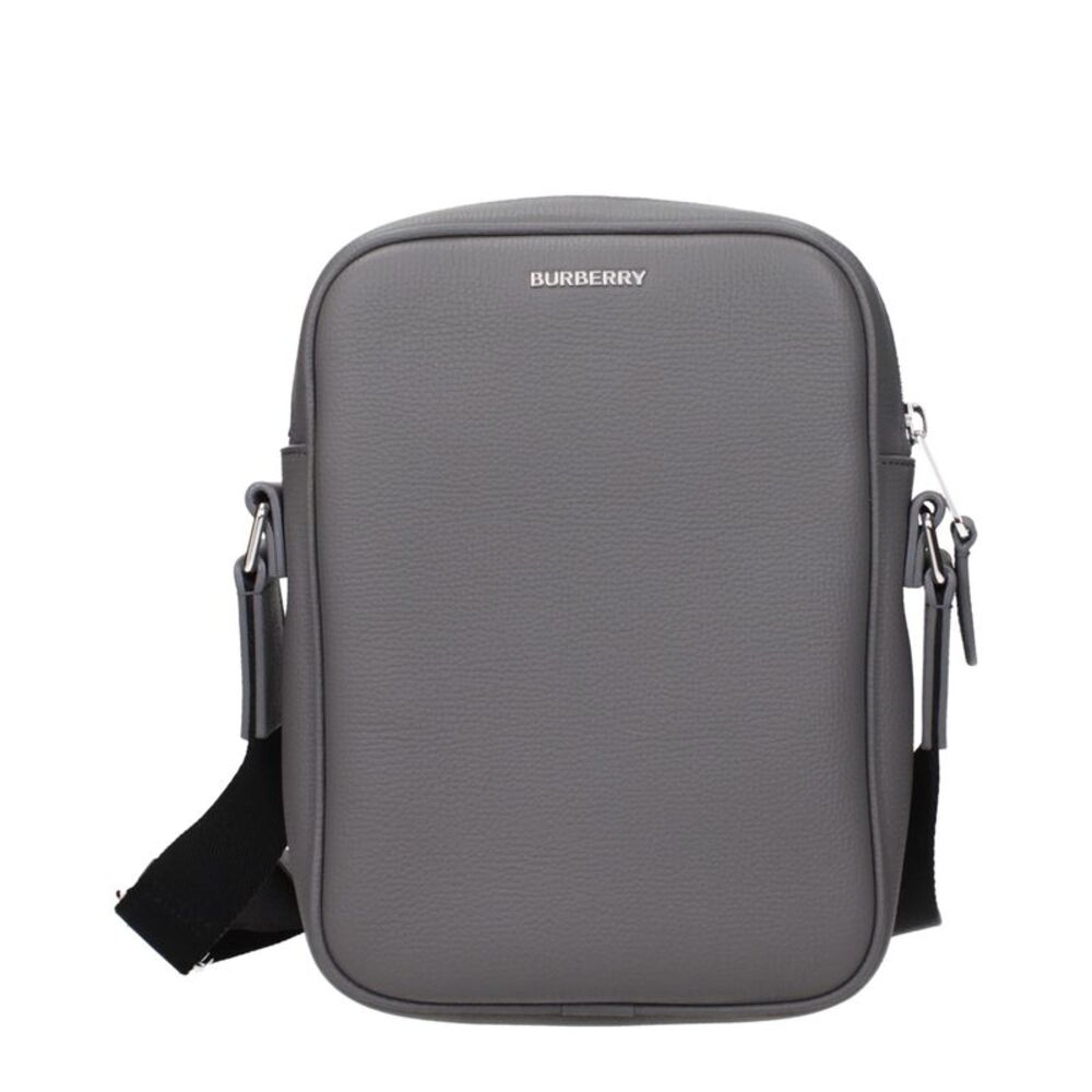 Burberry Gray Leather Crossbody Men's Bag